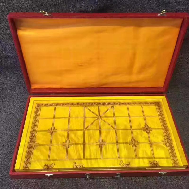 中国象棋 实木赞比亚血檀 对开棋盘片 折叠棋盘工艺品摆件