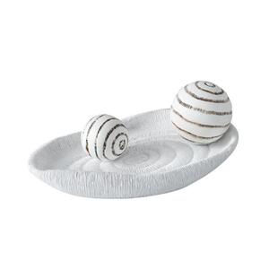 极简肌理托盘摆件现代极简软装样板房间客厅茶几白色桌面几何摆件