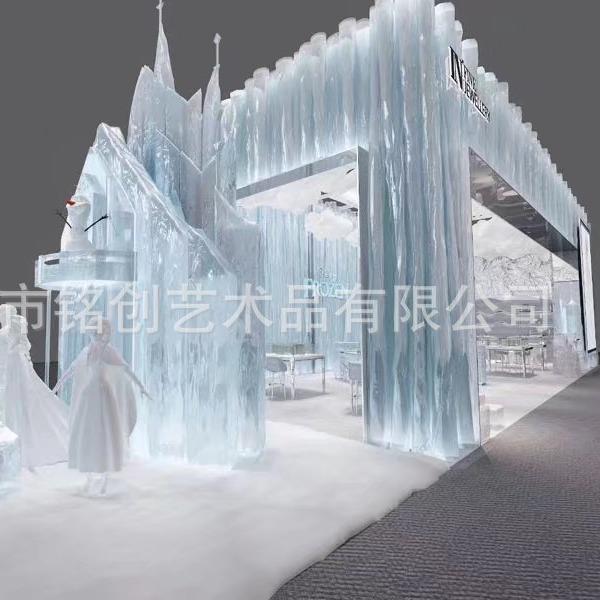 透明树脂雕塑酒店大堂透明大型水晶玄关铂晶艺术软装工艺品摆件