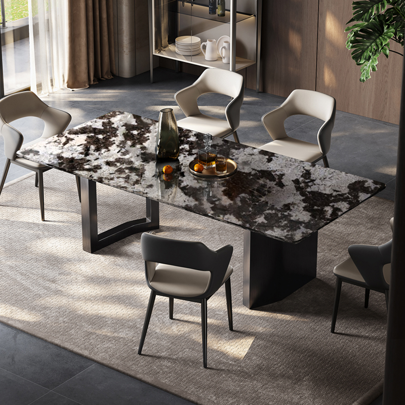 天然雪山飞狐大理石餐桌