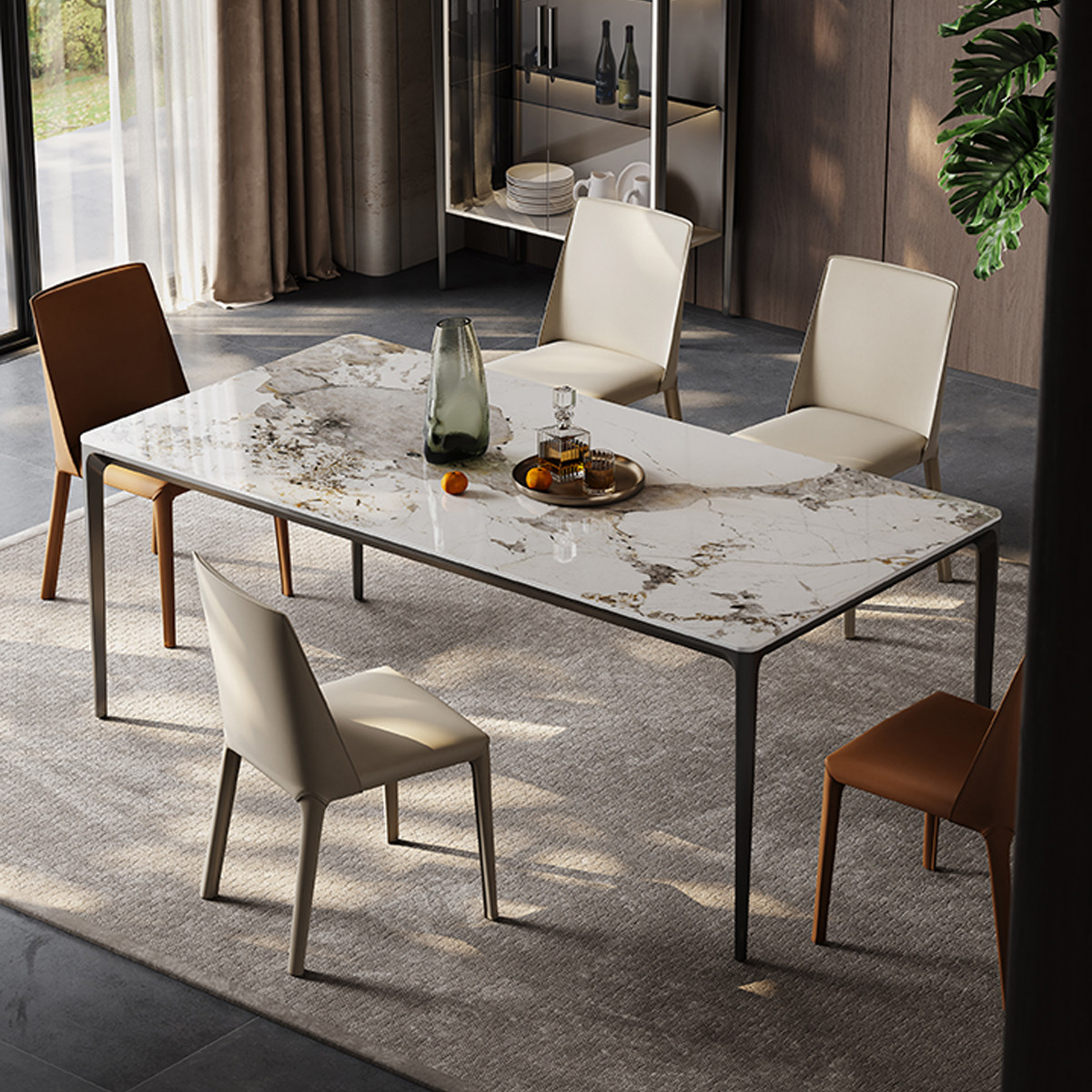 回岩铝合金岩板餐桌椅意式极简餐台现代简约轻奢四条脚长方形餐桌,住宅家具,岩板餐桌,淘宝优惠券,粉丝福利购,淘宝优惠卷