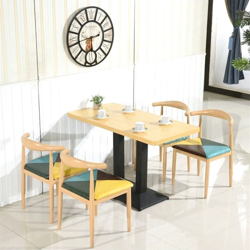 面馆早餐餐厅桌子实木桌椅装加粗烧烤现代咖啡厅快餐桌椅