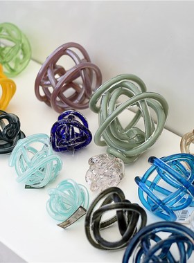 欧式创意艺术彩色玻璃摆件办公桌家居客厅台面装饰乔迁礼品A11-4