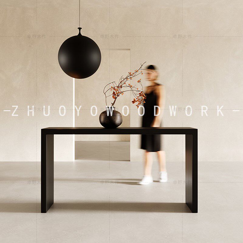 中古风实木玄关桌入户玄关台桌子靠墙白蜡木原木诧寂边桌装饰条案