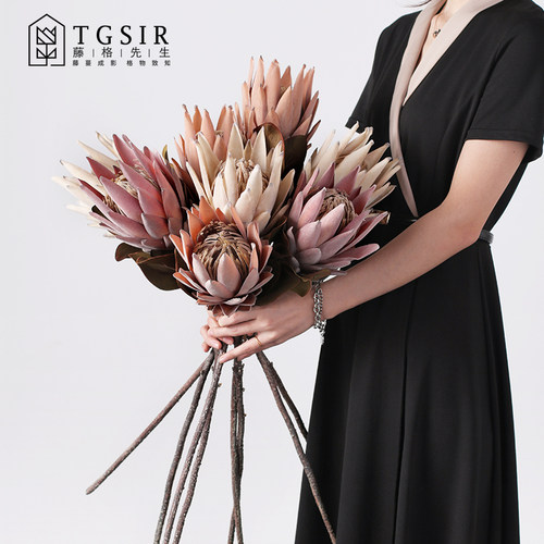 侘寂风复古大帝王花仿真花摆件客厅室内装饰花卉高档假花插花婚礼