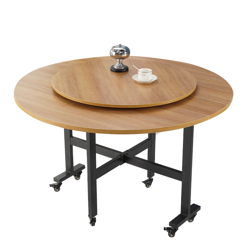 折叠桌家用圆桌小户型便携式餐桌简易便携式圆形吃饭桌子折叠圆桌