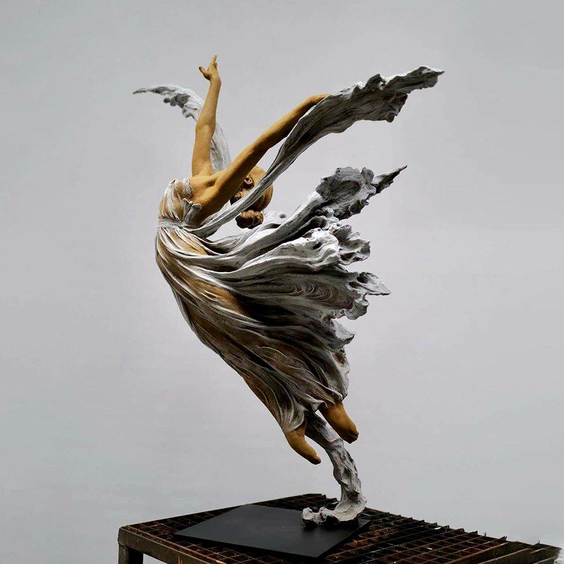 跳舞女孩青铜艺术人物雕像 大型艺术馆定制铸铜摆件 校园雕塑
