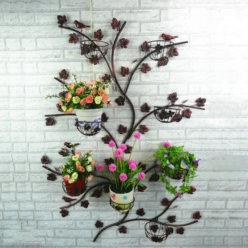 欧式铁艺多层壁挂吊兰花架阳台墙上悬挂装饰室内绿萝花架子省空间
