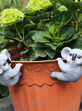 花园杂货 庭院 小摆件装饰品挂件园艺摆件创意考拉树脂小动物摆件