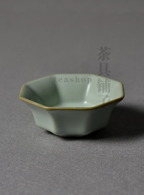 聚宝龙天青汝瓷茶具开片汝窑聚宝杯茶杯品茗杯个人杯主人杯茶器