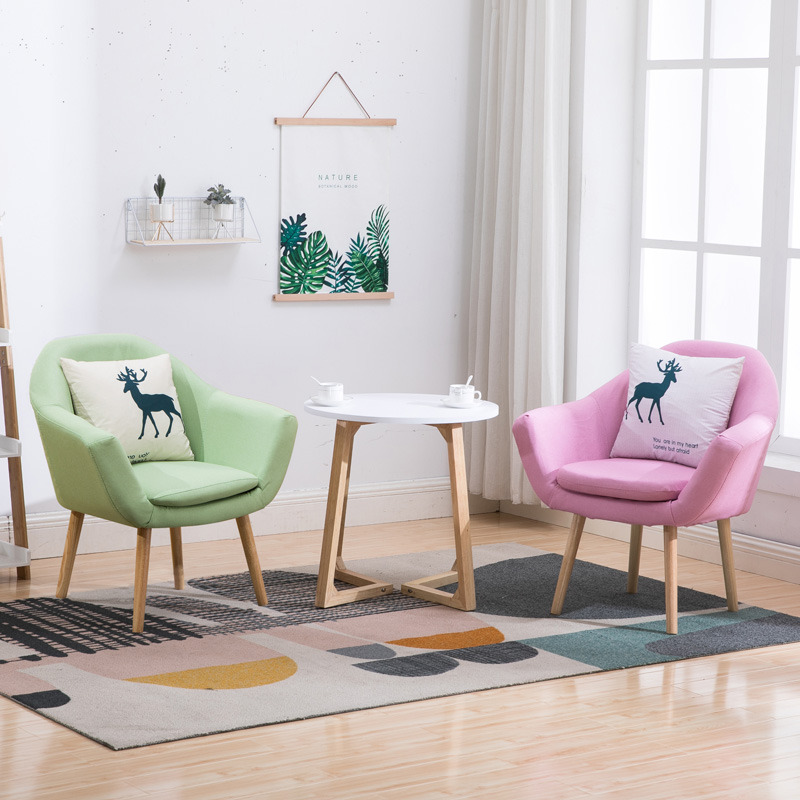 心理沙发心理咨询室专用沙发茶几装休闲单人布艺沙发送抱枕