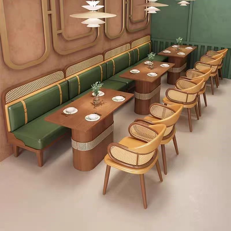 东南亚主题餐厅卡座沙发咖啡厅面馆饭店日料店西餐厅桌椅组合商用