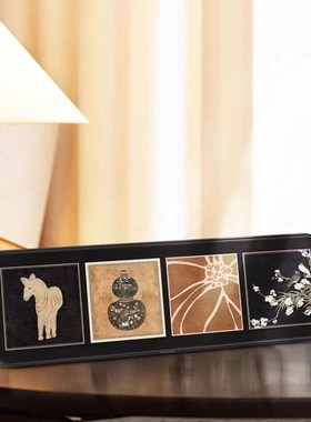 中古风桌面摆台画法式复古入户玄关柜摆件高级感客厅电视柜装饰品