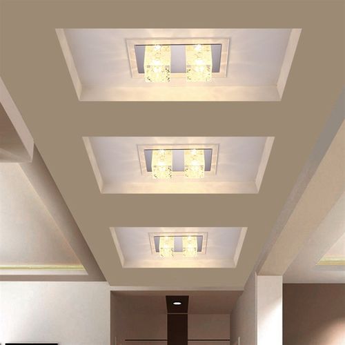 简约长方形led过道走廊灯双头斗胆灯吸顶嵌入式造型灯玄关门厅灯