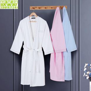 新款棉侣浴纯袍夏季款睡袍和薄服领日式浴衣男809女士情睡袍bathr