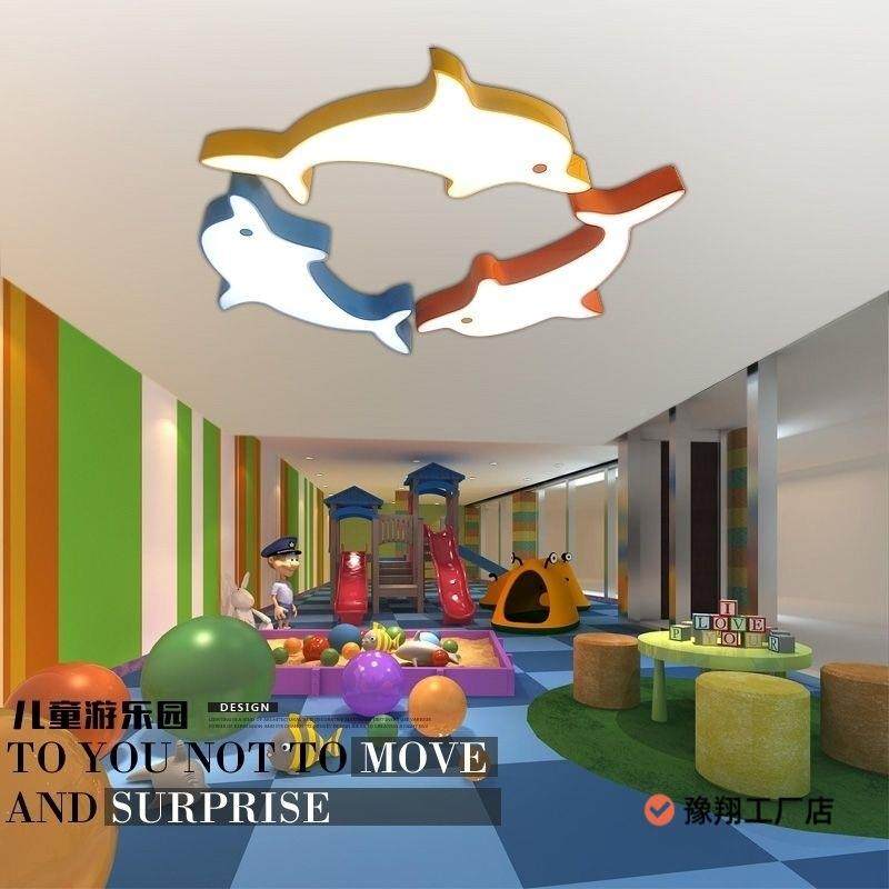 led海豚顶灯幼儿吸520园鱼类灯水族馆具游乐灯母婴店卧室场卡通吊,家装灯饰光源,智能吊灯,淘宝优惠券,粉丝福利购,淘宝优惠卷