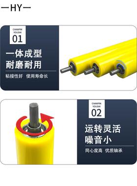 托辊筒胶辊包胶无动力滚滚输筒聚氨酯胶WYZ轮送带筒托辊传送带滚