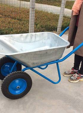 工推地手沙车花园搬运小独轮包邮推车60323垃圾土农用翻斗人力建