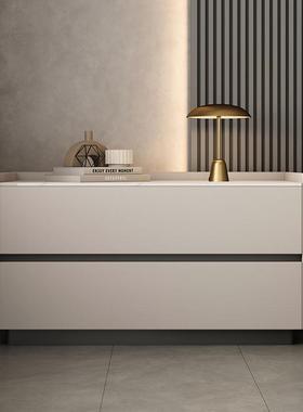 轻奢实木床头柜VCX室用长款落地卧床边简柜约收纳现代意式储物家