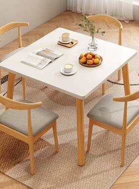 小餐桌椅合RBM出租房用套装简约实木腿组方桌家用正方形户吃型饭