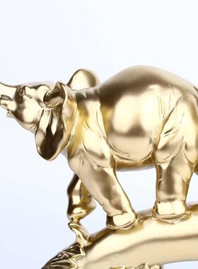 古典摆件可爱三脂象萌桥树工艺呆品酒柜客房家居装饰QVW厂家