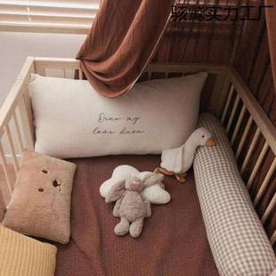 风刺绣防靠枕宝侧睡撞可拆DVG洗枕头宝枕床围抱一体