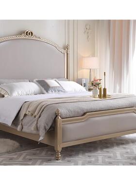 美主式轻奢主卧双人FKL实木床1.8现代简约储高物大床公床m端法式