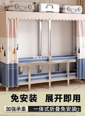 不衣锈钢用折叠柜免安装简易房布衣柜家卧室出IXC租收纳衣橱钢架