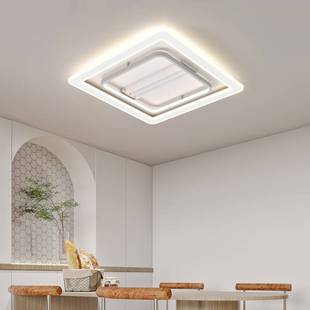 客厅灯无叶风扇灯简约现代创意家用智能隐形卧室餐厅电扇吸顶灯具