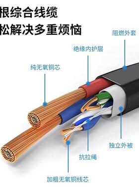 监网控0线带电源综合OCO体线4芯8芯网络综合线二合一室一外30m家