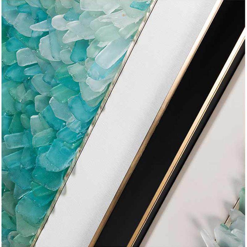 客约ZKX装饰画简现代抽象工拼贴海玻璃实物画立体挂画玄手关厅画