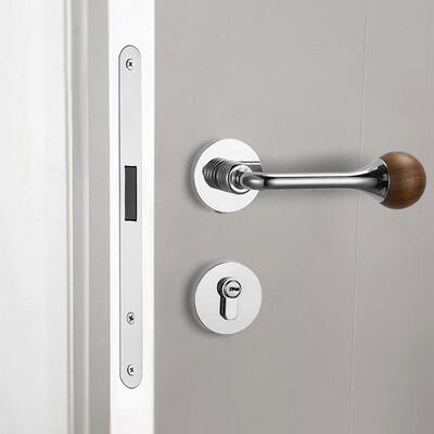 卧室门锁胡桃木中古风室72锁体房内法式木门把手磁吸静门音分家用