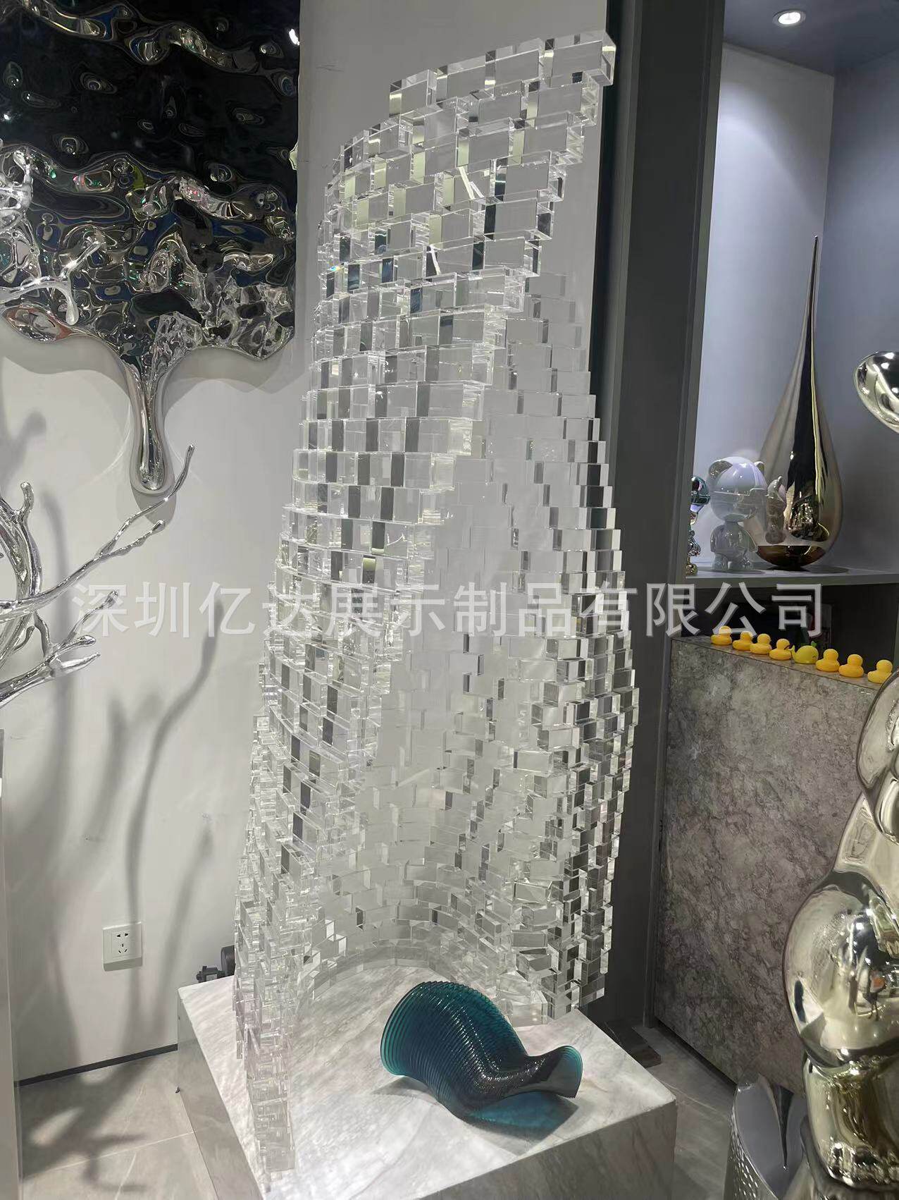 亚克力艺术品装饰品抽象雕塑酒店大堂商场大型落地水晶摆件