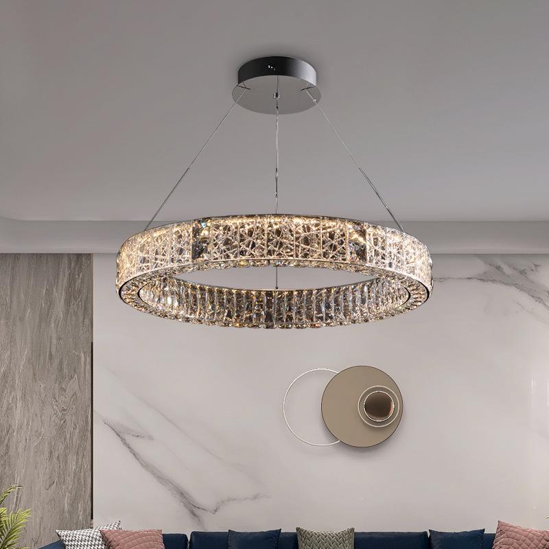 客厅KNS吊现简代灯约水晶灯轻奢主灯高端大气别墅餐厅灯卧室书房