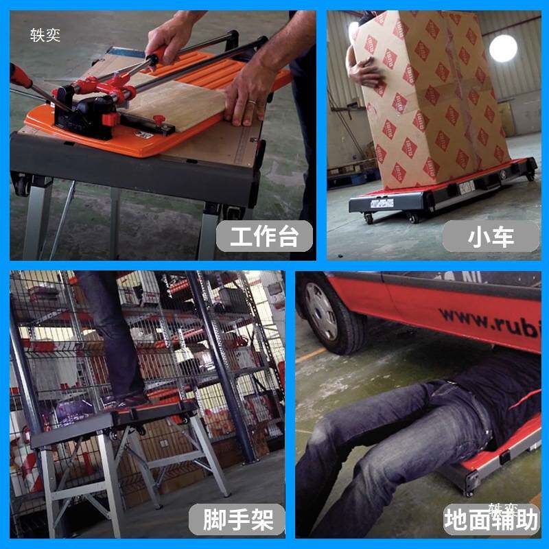 瑞比马凳脚手架折叠铝合金移动平台升降伸缩装修梯子家用多功能平