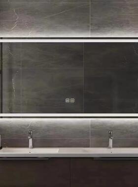 浴室卫生间触智能镜子摸l屏方形带灯ed发光化妆洗手间台防雾OSJ壁