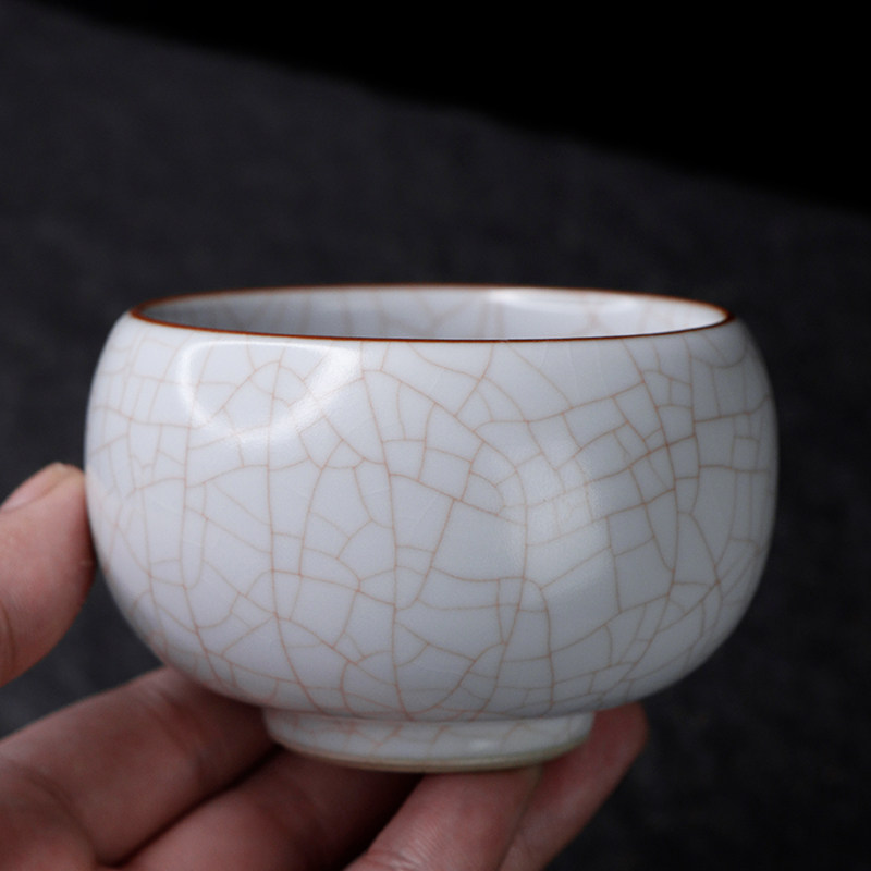 茶养开片月白汝窑大号主人杯 陶瓷功夫茶具家用茶杯品茗杯单杯