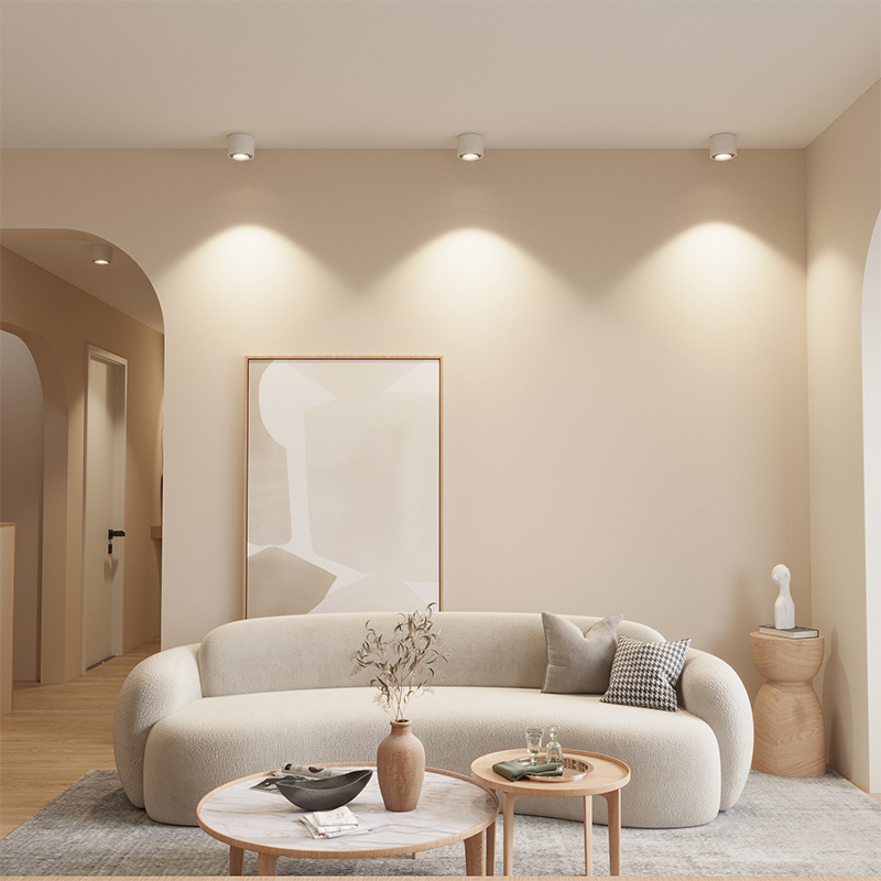 明装小射灯可调角度客厅店铺商用LED防眩筒灯护眼全光谱中山灯具