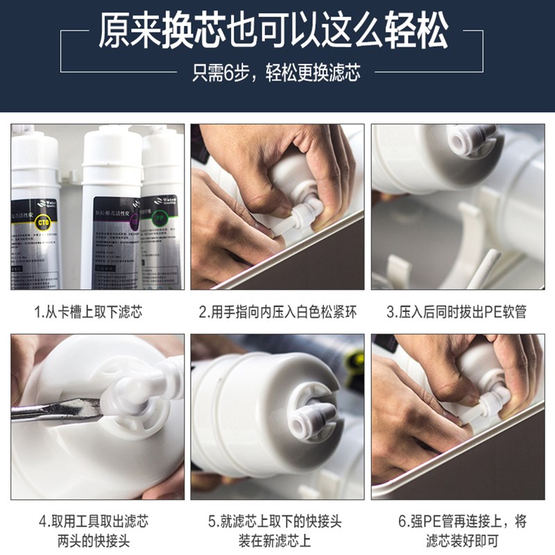 净水器滤芯udf通用五级装pp棉家用自来水前置过滤10寸活性炭T33