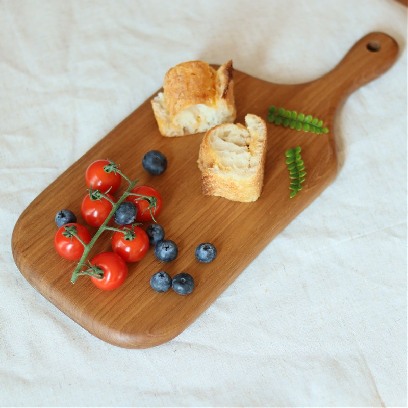 小钟缅甸柚木 实木面包板牛排托盘摆盘家用无漆砧板西餐披萨环保