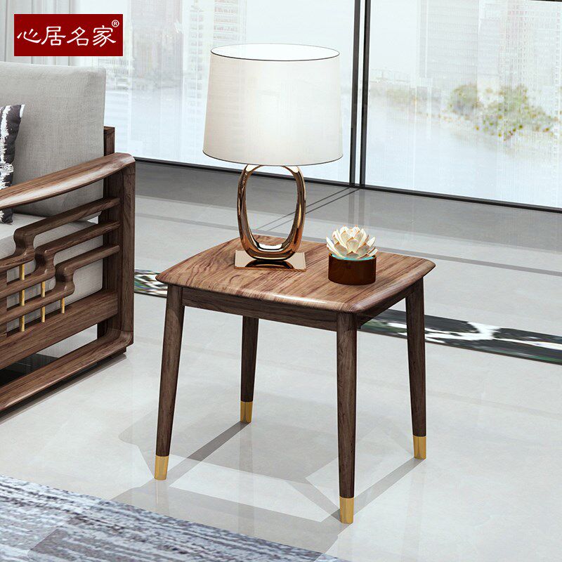 心居名家儿童全实木小桌进口乌金木客厅家具休闲沙发角几