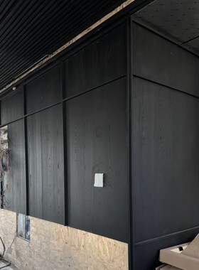 天然橡木钢刷黑色木纹饰面板科定KD板实木6187BS涂装实木皮贴面板