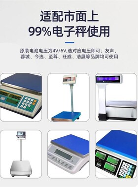 电子秤电瓶4v4ah4v5ah通用高精度商用小型称卖菜称重家用锂蓄电池