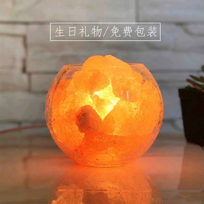 创意装饰台灯 喜马拉雅水晶盐灯 欧式卧室时尚温馨婚庆床头灯夜灯