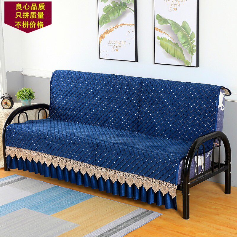 可折叠懒人沙发床垫四季通用防滑盖布小型单人三人两用坐垫子套罩