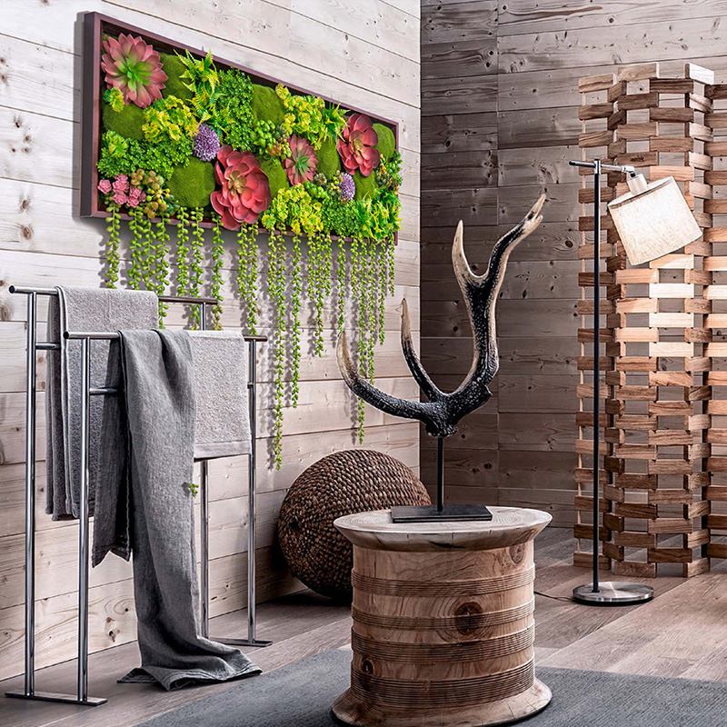 仿真多肉垂挂植物壁挂墙面装饰家居绿植画墙饰客厅餐厅背景墙装饰