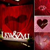 镂空爱心板背景墙布面拍照区打卡点派对布置陈列活动装 饰写真景区