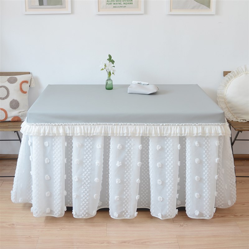 新款夏季奶油风法式布艺电炉罩保险柜烤火桌罩防尘罩装饰桌布定制