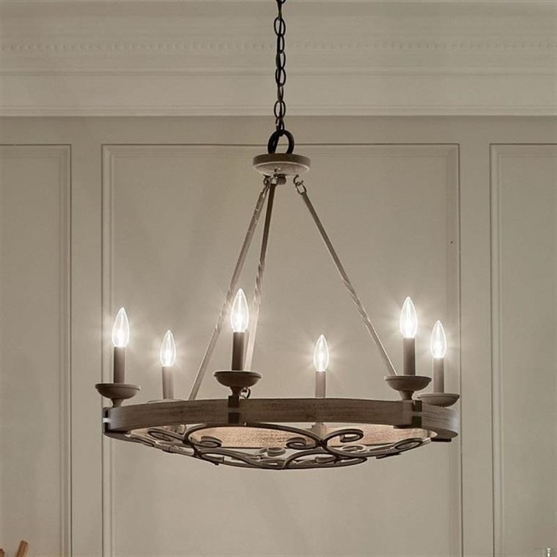 欧式复古工业风木艺车轮吊灯客厅餐厅酒店设计师民宿别墅装饰灯具