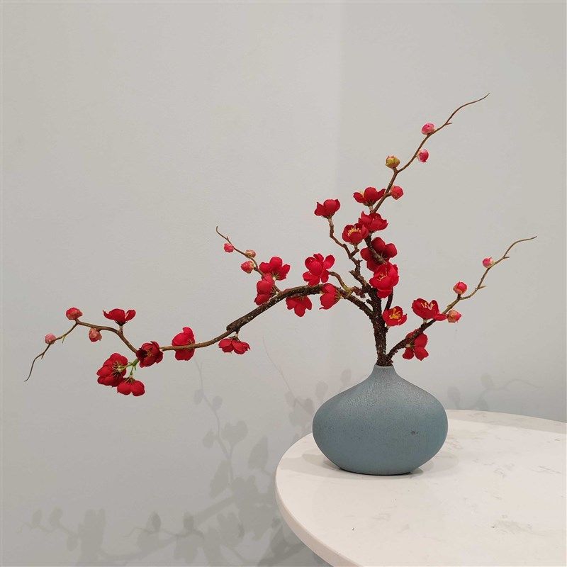 中式仿真梅花腊梅假花手工插花套装桌面摆放装饰品酒店花艺摆件
